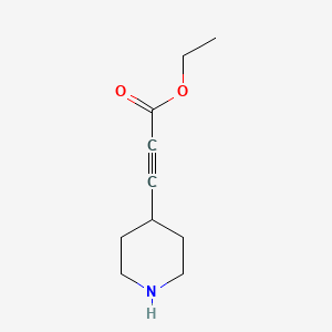 molecular formula C10H15NO2 B13204832 Ethyl 3-(piperidin-4-YL)prop-2-ynoate 