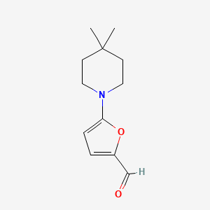 molecular formula C12H17NO2 B13204835 5-(4,4-Dimethylpiperidin-1-yl)furan-2-carbaldehyde 