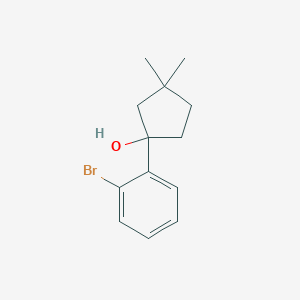 molecular formula C13H17BrO B13204848 1-(2-Bromophenyl)-3,3-dimethylcyclopentan-1-ol 