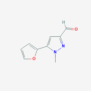 molecular formula C9H8N2O2 B1320485 5-(呋喃-2-基)-1-甲基-1H-吡唑-3-甲醛 CAS No. 876728-40-4