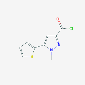 molecular formula C9H7ClN2OS B1320486 1-Methyl-5-(thiophen-2-yl)-1H-pyrazole-3-carbonyl chloride CAS No. 876316-46-0
