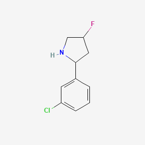 molecular formula C10H11ClFN B13204890 2-(3-Chlorophenyl)-4-fluoropyrrolidine 