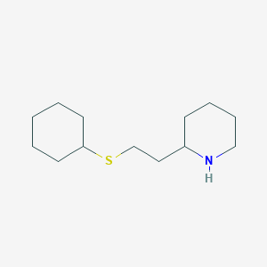 molecular formula C13H25NS B13204897 2-[2-(Cyclohexylsulfanyl)ethyl]piperidine 