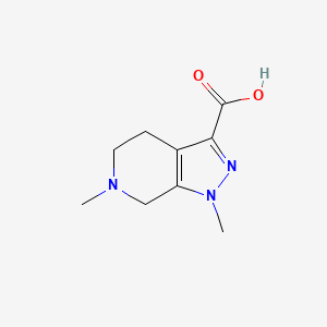 molecular formula C9H13N3O2 B13204899 1,6-Dimethyl-1H,4H,5H,6H,7H-pyrazolo[3,4-c]pyridine-3-carboxylic acid 