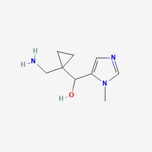 molecular formula C9H15N3O B13204909 [1-(Aminomethyl)cyclopropyl](1-methyl-1H-imidazol-5-yl)methanol 