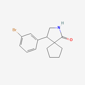 molecular formula C14H16BrNO B13204911 4-(3-Bromophenyl)-2-azaspiro[4.4]nonan-1-one 
