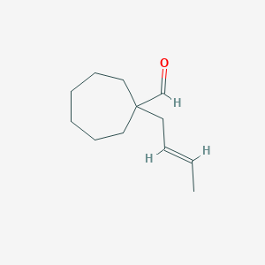 molecular formula C12H20O B13204913 1-(But-2-en-1-yl)cycloheptane-1-carbaldehyde 