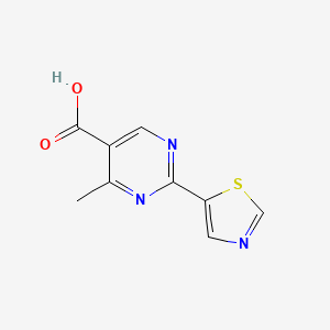 molecular formula C9H7N3O2S B13204925 4-Methyl-2-(1,3-thiazol-5-yl)pyrimidine-5-carboxylic acid 