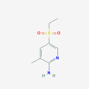 molecular formula C8H12N2O2S B13204944 5-(Ethanesulfonyl)-3-methylpyridin-2-amine 
