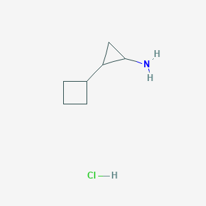 molecular formula C7H14ClN B13204947 2-Cyclobutylcyclopropan-1-amine hydrochloride 