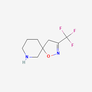 molecular formula C8H11F3N2O B13204972 3-(Trifluoromethyl)-1-oxa-2,7-diazaspiro[4.5]dec-2-ene 