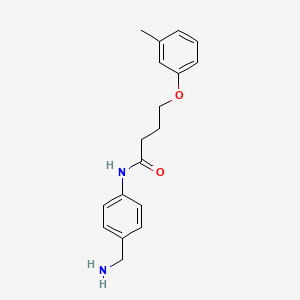 molecular formula C18H22N2O2 B13204975 N-[4-(aminomethyl)phenyl]-4-(3-methylphenoxy)butanamide 
