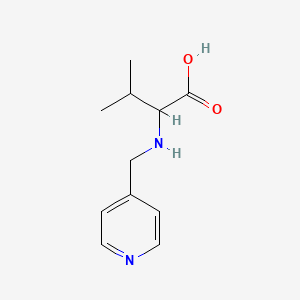 molecular formula C11H16N2O2 B13205004 3-Methyl-2-[(pyridin-4-ylmethyl)amino]butanoic acid 