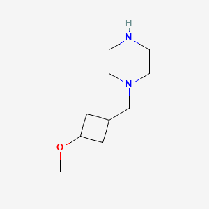 molecular formula C10H20N2O B13205006 1-[(3-Methoxycyclobutyl)methyl]piperazine 