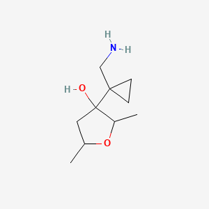 molecular formula C10H19NO2 B13205009 3-[1-(Aminomethyl)cyclopropyl]-2,5-dimethyloxolan-3-ol 