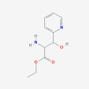 molecular formula C10H14N2O3 B13205011 Ethyl 2-amino-3-hydroxy-3-(pyridin-2-yl)propanoate 