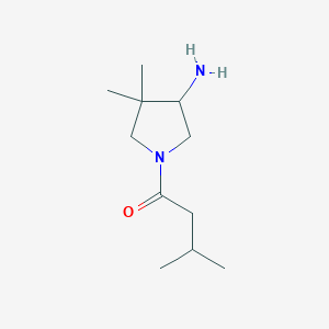 molecular formula C11H22N2O B13205014 1-(4-Amino-3,3-dimethylpyrrolidin-1-yl)-3-methylbutan-1-one 