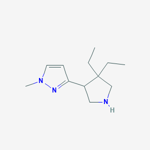 molecular formula C12H21N3 B13205040 3-(4,4-Diethylpyrrolidin-3-yl)-1-methyl-1H-pyrazole 