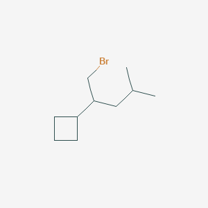 molecular formula C10H19Br B13205053 (1-Bromo-4-methylpentan-2-yl)cyclobutane 