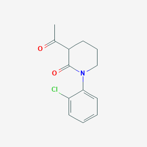molecular formula C13H14ClNO2 B13205061 3-Acetyl-1-(2-chlorophenyl)piperidin-2-one 