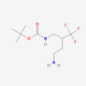 molecular formula C10H19F3N2O2 B13205118 tert-butyl N-[4-amino-2-(trifluoromethyl)butyl]carbamate 