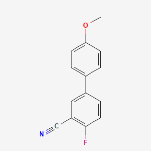 molecular formula C14H10FNO B1320514 4-Fluoro-4'-methoxy[1,1'-biphenyl]-3-carbonitrile CAS No. 885950-44-7