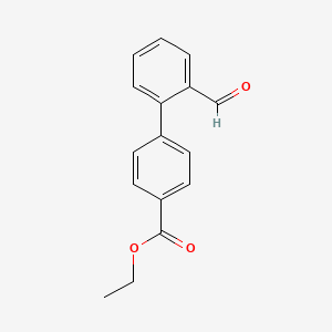 molecular formula C16H14O3 B1320516 Ethyl 2'-formyl[1,1'-biphenyl]-4-carboxylate CAS No. 885950-48-1