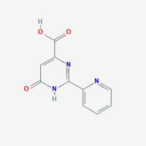 molecular formula C10H7N3O3 B13205168 6-Hydroxy-2-(pyridin-2-YL)pyrimidine-4-carboxylic acid 