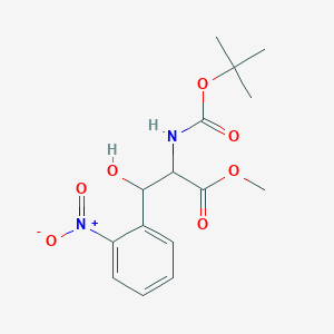molecular formula C15H20N2O7 B13205196 Methyl 2-{[(tert-butoxy)carbonyl]amino}-3-hydroxy-3-(2-nitrophenyl)propanoate 