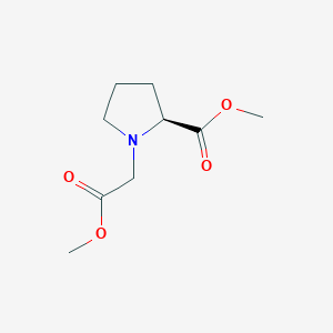 molecular formula C9H15NO4 B13205285 Methyl (2S)-1-(2-methoxy-2-oxoethyl)pyrrolidine-2-carboxylate CAS No. 480453-61-0