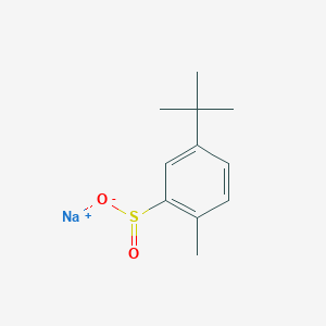 molecular formula C11H15NaO2S B13205305 Sodium 5-tert-butyl-2-methylbenzene-1-sulfinate 