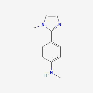 molecular formula C11H13N3 B13205313 N-Methyl-4-(1-methyl-1H-imidazol-2-YL)aniline 