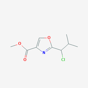 molecular formula C9H12ClNO3 B13205316 Methyl 2-(1-chloro-2-methylpropyl)-1,3-oxazole-4-carboxylate 