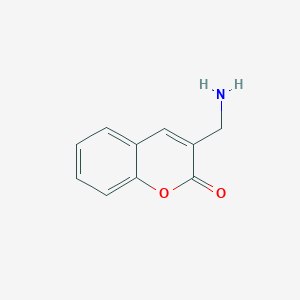 molecular formula C10H9NO2 B13205322 2H-1-Benzopyran-2-one, aminomethyl- CAS No. 143245-02-7