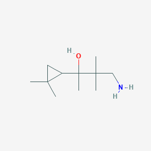 molecular formula C11H23NO B13205324 4-Amino-2-(2,2-dimethylcyclopropyl)-3,3-dimethylbutan-2-ol 