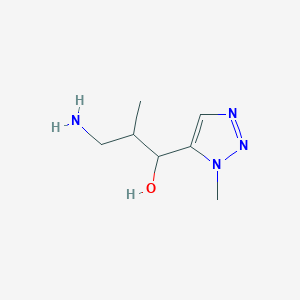molecular formula C7H14N4O B13205350 3-Amino-2-methyl-1-(1-methyl-1H-1,2,3-triazol-5-yl)propan-1-ol 