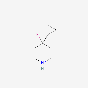 molecular formula C8H14FN B13205379 4-Cyclopropyl-4-fluoropiperidine 