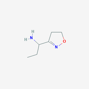 molecular formula C6H12N2O B13205413 1-(4,5-Dihydro-1,2-oxazol-3-yl)propan-1-amine 
