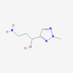 molecular formula C6H12N4O B13205417 3-amino-1-(2-methyl-2H-1,2,3-triazol-4-yl)propan-1-ol 