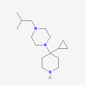 molecular formula C16H31N3 B13205424 1-(4-Cyclopropylpiperidin-4-yl)-4-(2-methylpropyl)piperazine 