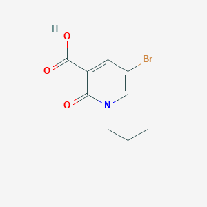 molecular formula C10H12BrNO3 B13205470 5-Bromo-1-(2-methylpropyl)-2-oxo-1,2-dihydropyridine-3-carboxylic acid 