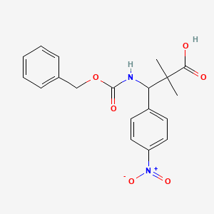 molecular formula C19H20N2O6 B13205477 3-{[(Benzyloxy)carbonyl]amino}-2,2-dimethyl-3-(4-nitrophenyl)propanoic acid 