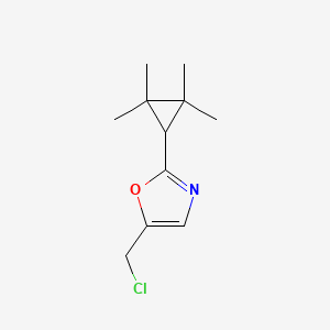 molecular formula C11H16ClNO B13205540 5-(Chloromethyl)-2-(2,2,3,3-tetramethylcyclopropyl)-1,3-oxazole 