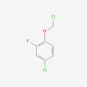 molecular formula C7H5Cl2FO B13205554 4-Chloro-1-(chloromethoxy)-2-fluorobenzene 