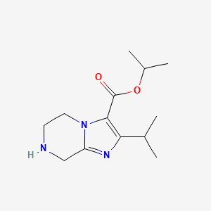 molecular formula C13H21N3O2 B13205563 Propan-2-yl 2-(propan-2-yl)-5H,6H,7H,8H-imidazo[1,2-a]pyrazine-3-carboxylate 