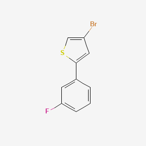 molecular formula C10H6BrFS B13205575 4-Bromo-2-(3-fluorophenyl)thiophene 