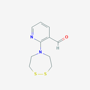 molecular formula C10H12N2OS2 B13205595 2-(1,2,5-Dithiazepan-5-yl)pyridine-3-carbaldehyde 