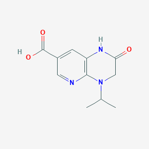 molecular formula C11H13N3O3 B13205614 2-Oxo-4-propan-2-yl-1,3-dihydropyrido[2,3-b]pyrazine-7-carboxylic acid 