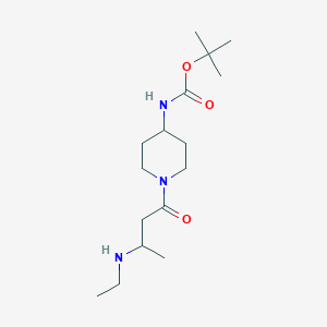 molecular formula C16H31N3O3 B13205620 tert-butyl N-{1-[3-(ethylamino)butanoyl]piperidin-4-yl}carbamate 