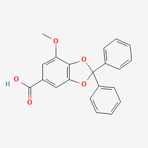 molecular formula C21H16O5 B1320563 7-Methoxy-2,2-diphenyl-1,3-benzodioxole-5-carboxylic acid CAS No. 717131-59-4